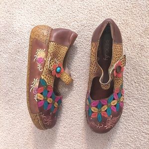 Socofy colorful Mary Jane clogs